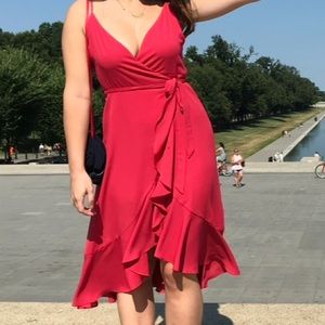 LULU’s Red wrap dress
